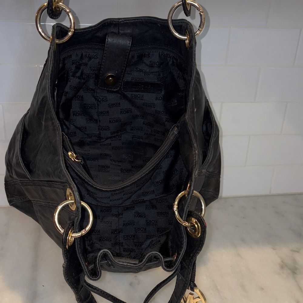 Michael Kors Bag Purse Handbag Leather Ludlow Drawstring Hobo Shoulder Bag - Picture 12 of 16